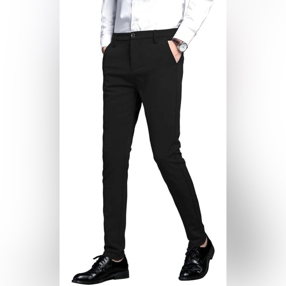 Plaid&Plain Black Slim Fit Pants 29x30
